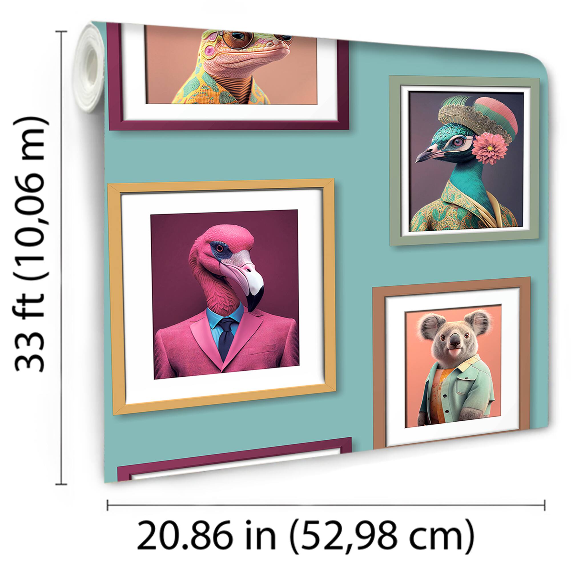 Designs Direct Funky Animal Portraits Wallpaper
